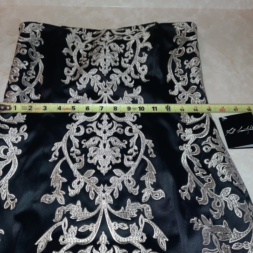 White House Black Market Strapless Black Dress with Ivory Lace Motif - Picture 10 of 12